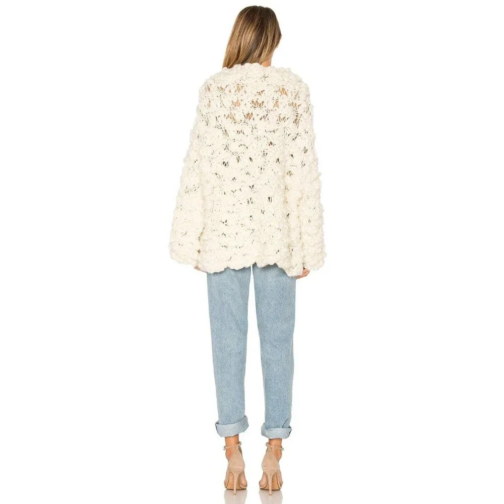 For Love & Lemons Mademoiselle Popover Sweater Creme - Picture 4 of 10